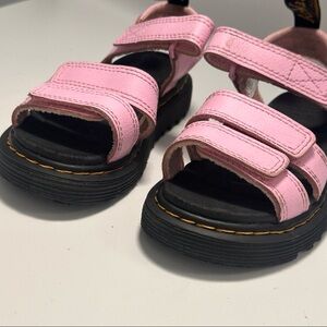 Dr. Martens Pink Kids Sandals with Black Soles